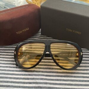 Tom Ford Black Sunglasses with Gold Accents